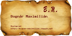 Bognár Maximilián névjegykártya